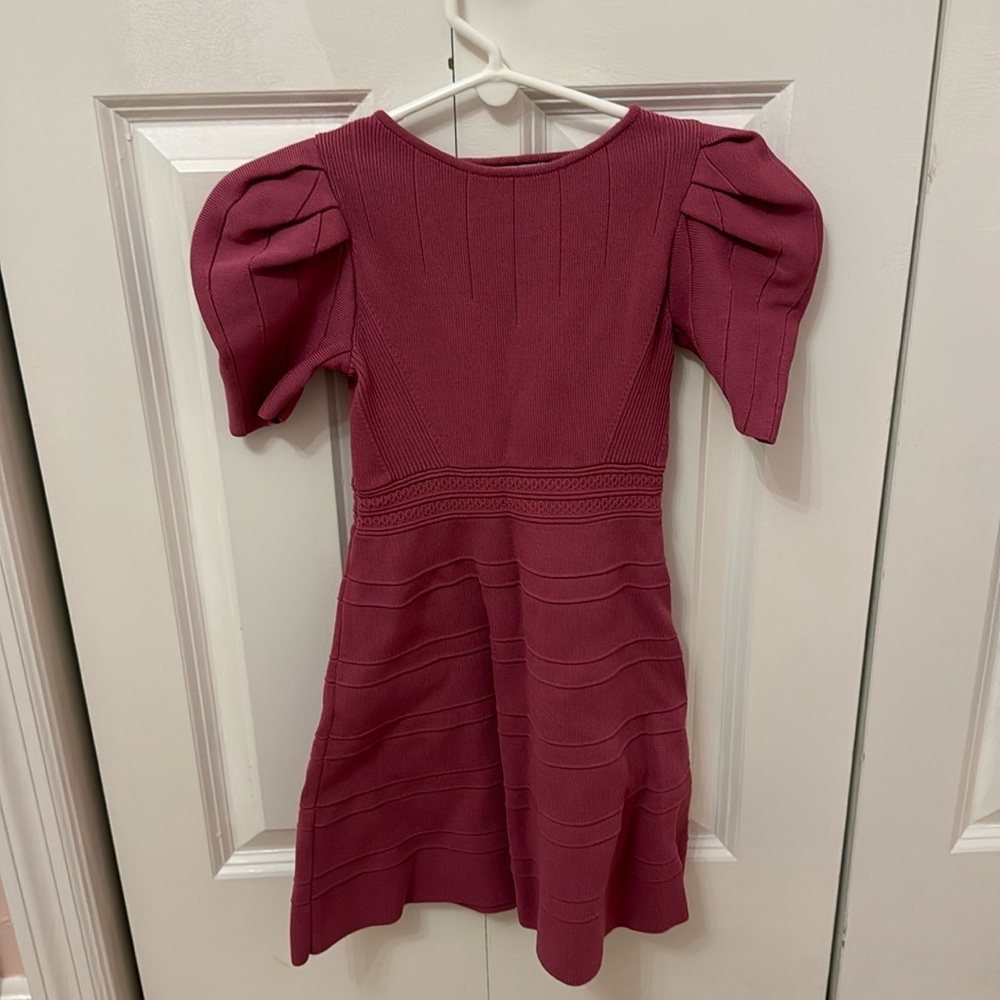 GB Girls Gianni Bini Pink Jersey Knit Puff Sleeve Dress Dillards
